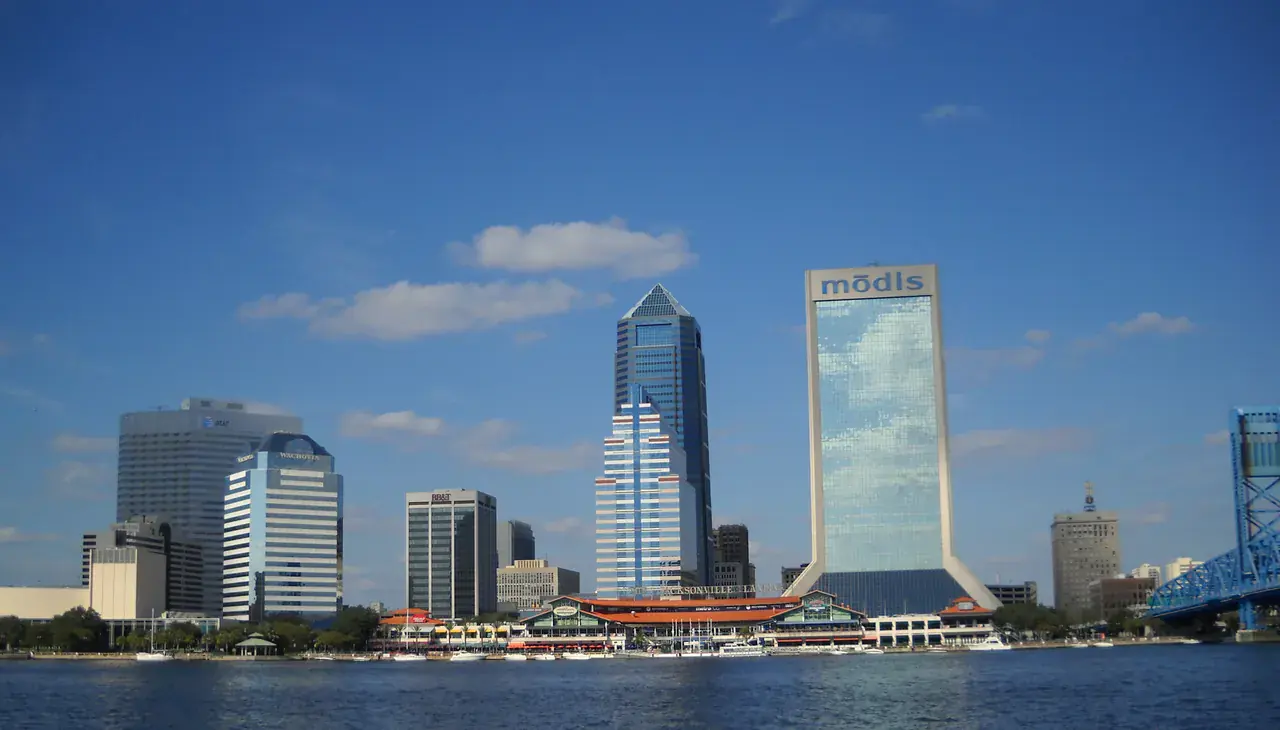Downtown Jacksonville, Florida skyline over the St. Johns River