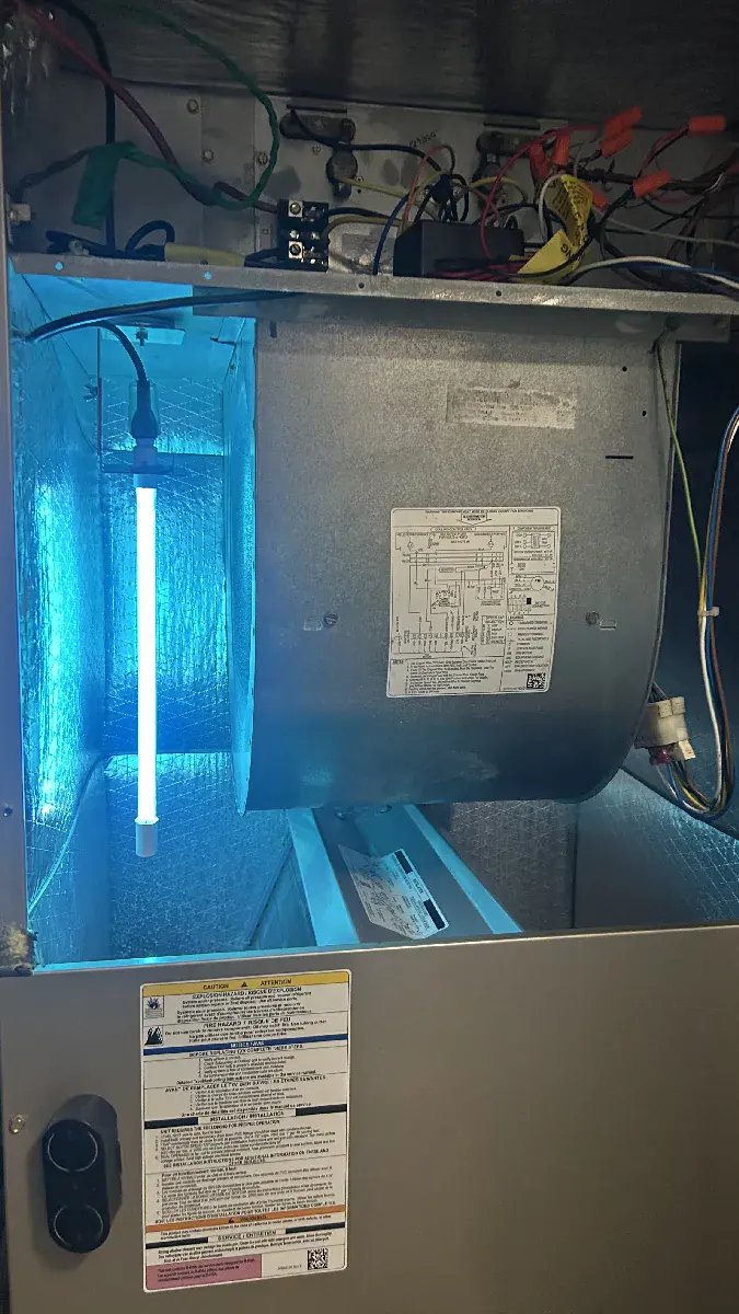 In-duct UV air purifier treating airflow